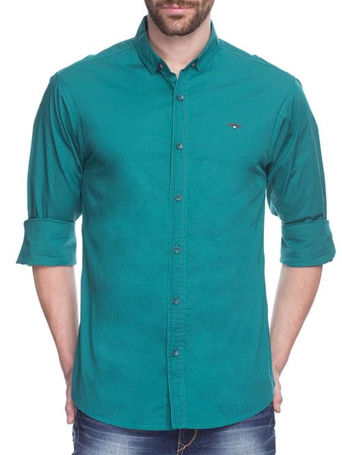 green silk blend casual shirt - 10658787 - Very Small Image - 1