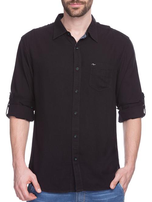 black silk blend casual shirt - 10658792 - Very Small Image - 1