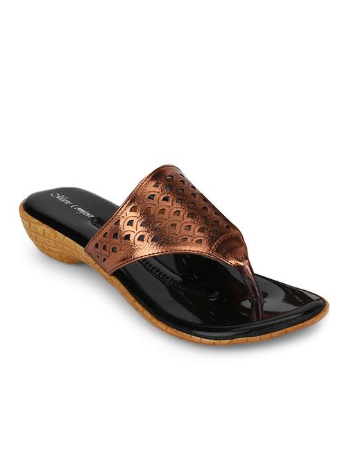 copper leatherette sandals - 10660143 - Very Small Image - 1