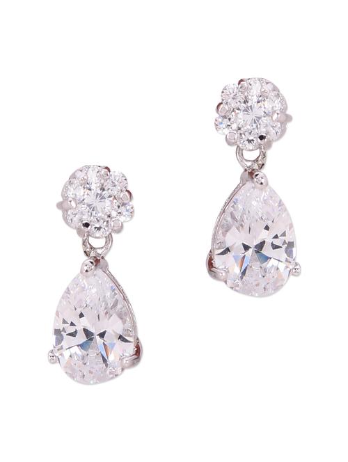 silver stone embellished drop earrings - 10661258 - Very Small Image - 1