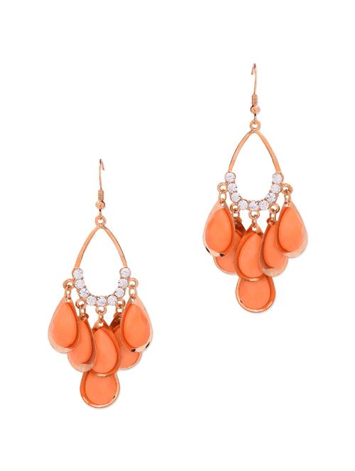 orange stone embellished earrings - 10661284 - Very Small Image - 1