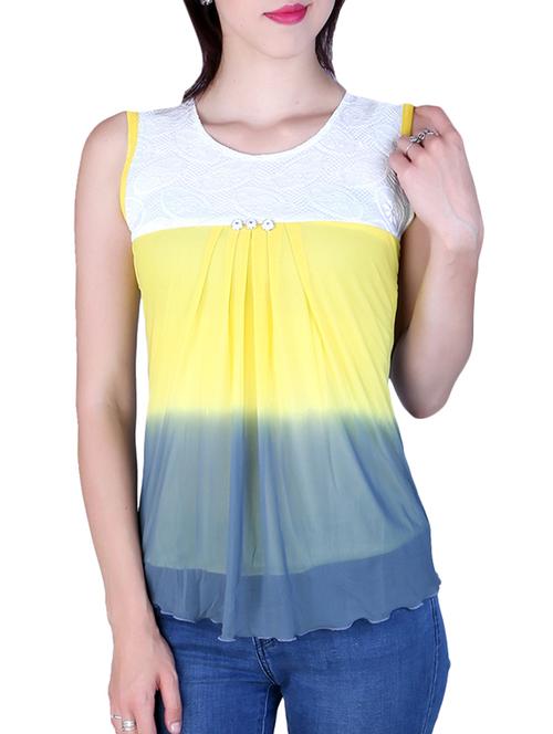 yellow, grey net top - 10662411 - Very Small Image - 1