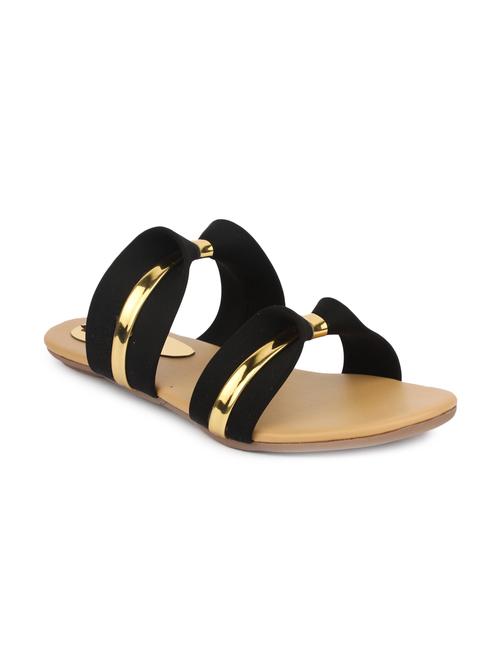 black leatherette slip on sandal - 10670469 - Very Small Image - 1