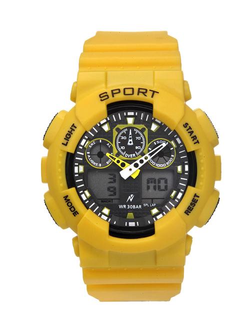 yepme men's analog digital watch - black/yellow - 10672388 - Very Small Image - 1