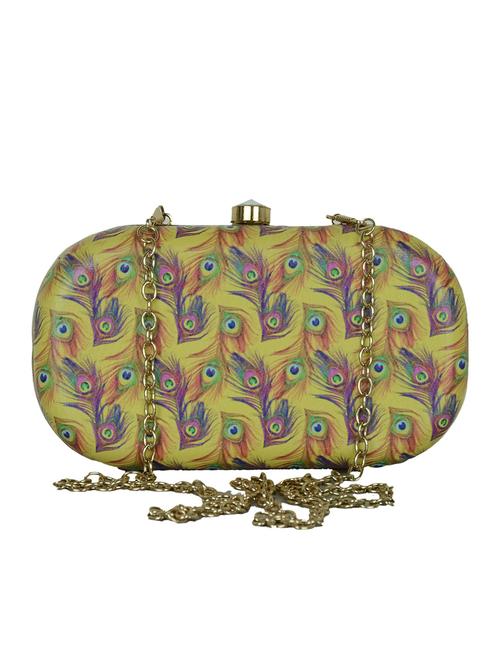 yellow leatherette clutch - 10672854 - Very Small Image - 1