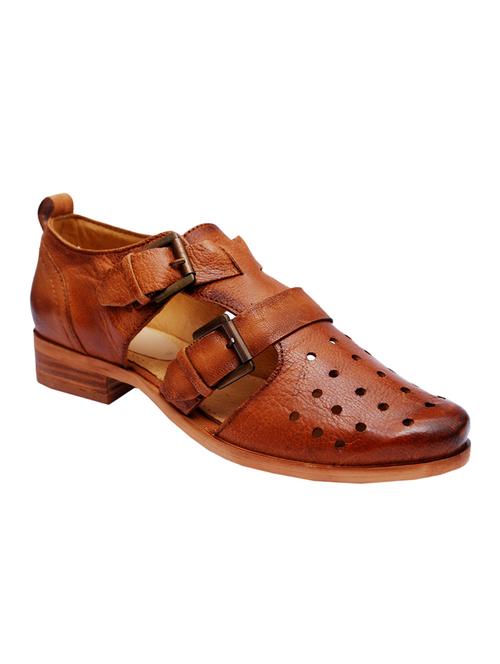 tan leather closed back sandals - 10679312 - Very Small Image - 1