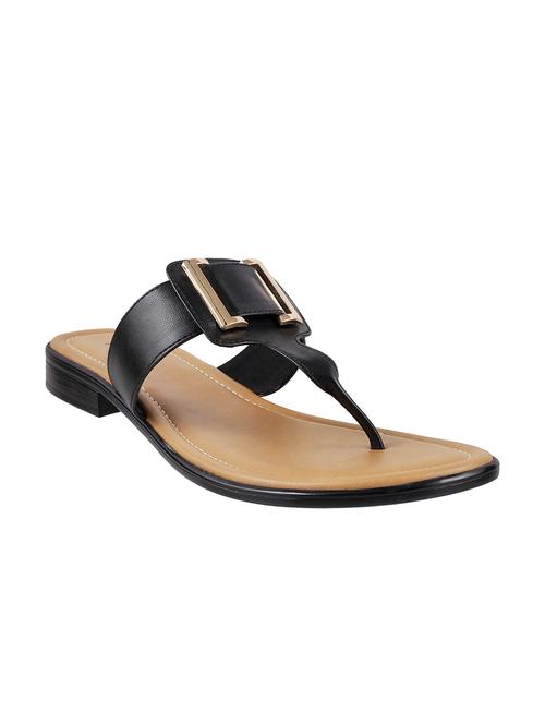black leatherette toe separator sandal - 10683448 - Very Small Image - 1