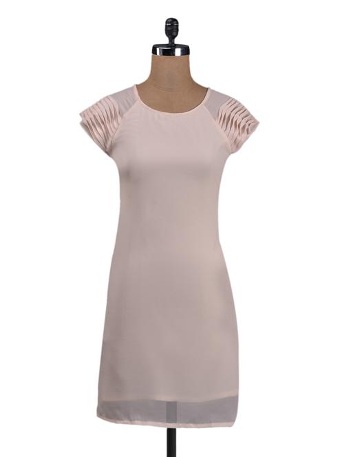 plain solid mega sleeves georgette dress - 1068402 - Very Small Image - 1