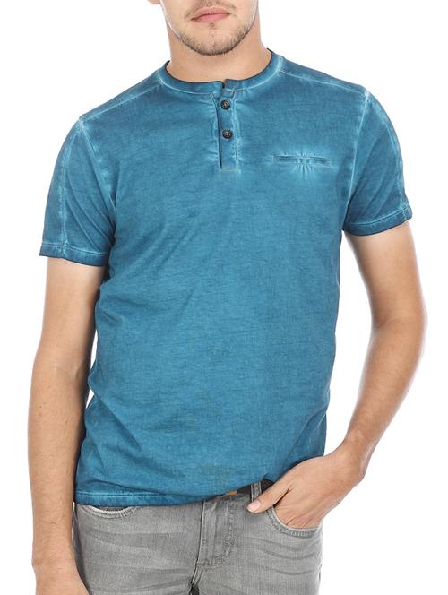 blue 100% cotton tshirt - 10689421 - Very Small Image - 1