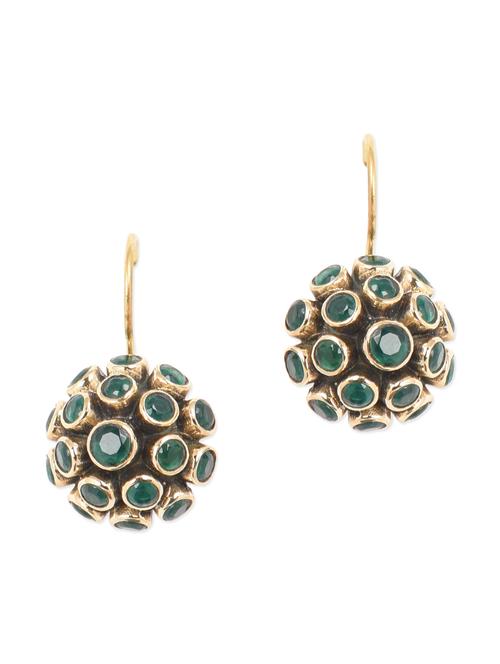 green embellished ball shaped earrings - 1069318 - Very Small Image - 1