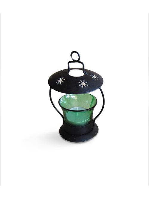 khan handicrafts wrought iron t light candle holder green - 10696333 - Very Small Image - 1