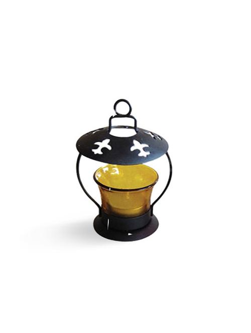 khan handicrafts wrought iron t light candle holder yellow - 10696337 - Very Small Image - 1