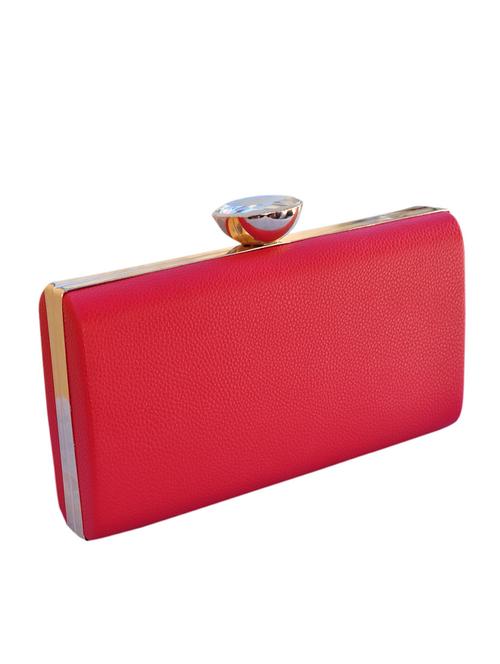red leatherette clutch - 10696415 - Very Small Image - 1