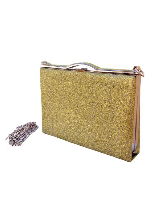 gold leatherette clutch - 10696420 - Very Small Image - 1