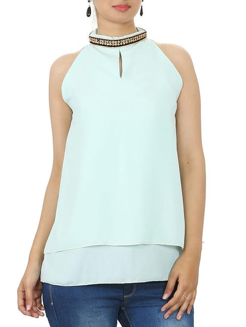green chiffon top - 10698914 - Very Small Image - 1