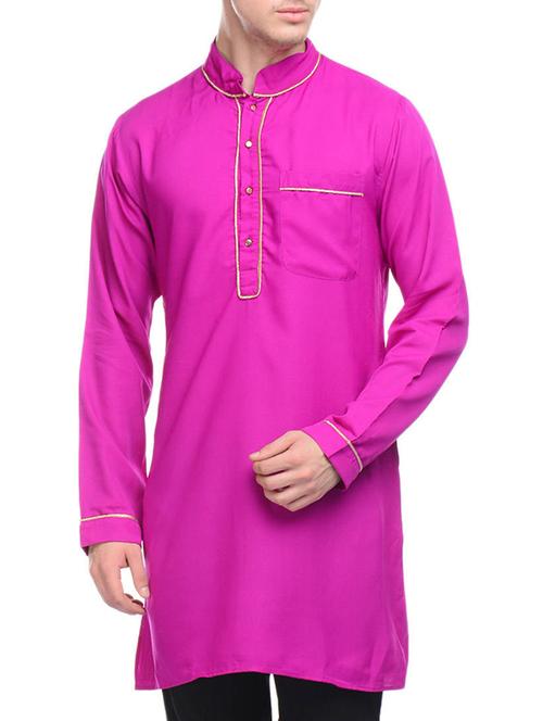 pink crepe long kurta - 10700044 - Very Small Image - 1