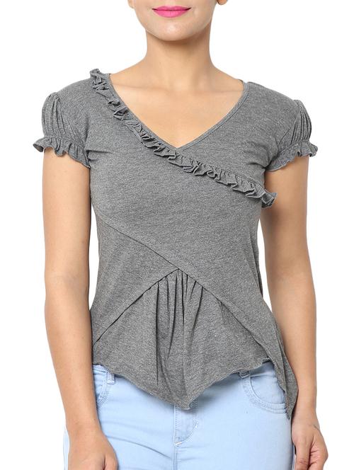 grey cotton top - 10700620 - Very Small Image - 1