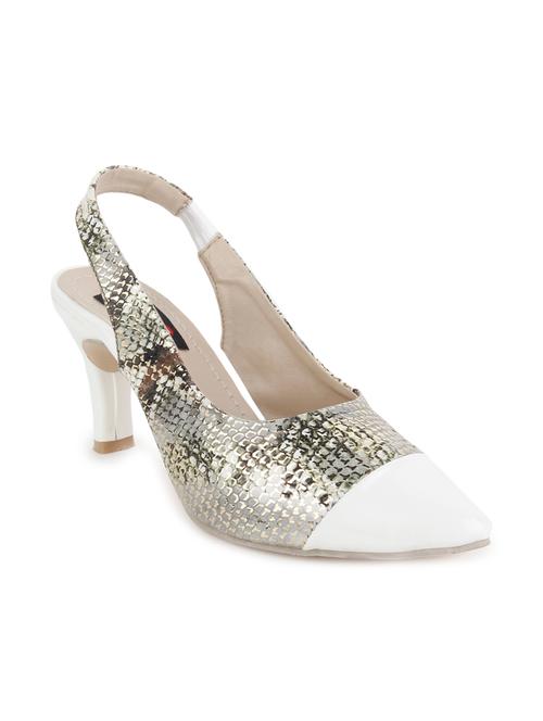 white leatherette back strap wedge - 10704752 - Very Small Image - 1