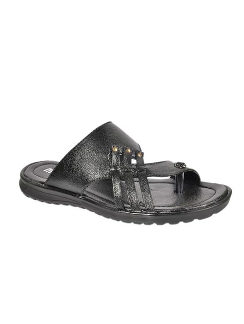 black leatherette slippers, flip flops & sliders - 10705411 - Very Small Image - 1