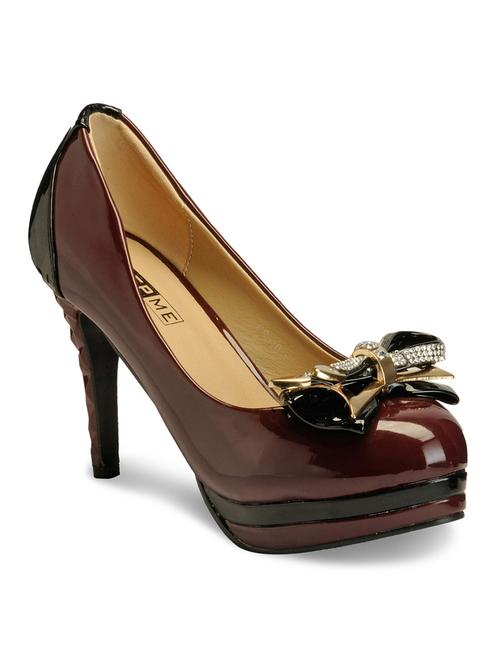 red leatherette slip on pumps - 10706164 - Very Small Image - 1