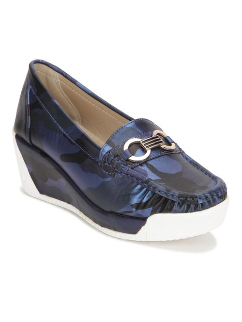 blue , black leatherette slip on loafers & mocassins - 10706180 - Very Small Image - 1