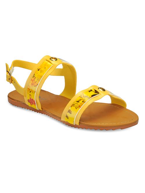 yellow leatherette sandals - 10706202 - Very Small Image - 1