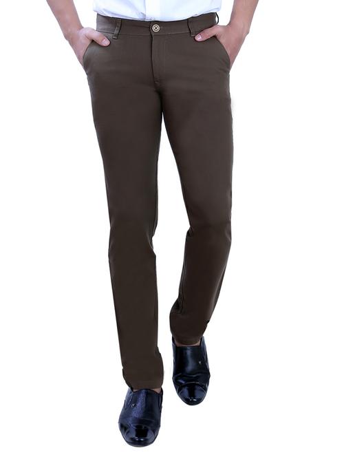 brown cotton chinos - 10707668 - Very Small Image - 1