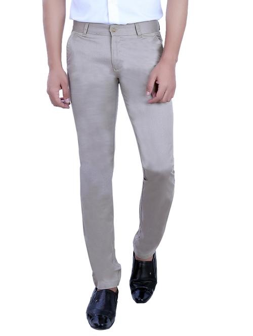 grey cotton chinos - 10707670 - Very Small Image - 1