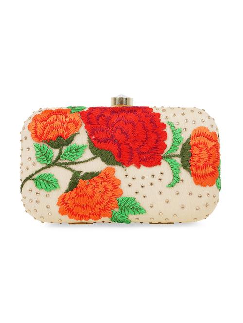 beige silk clutch - 10709515 - Very Small Image - 1