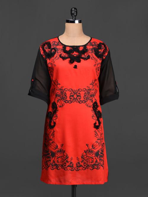 floral printed georgette dress - 1070970 - Very Small Image - 1