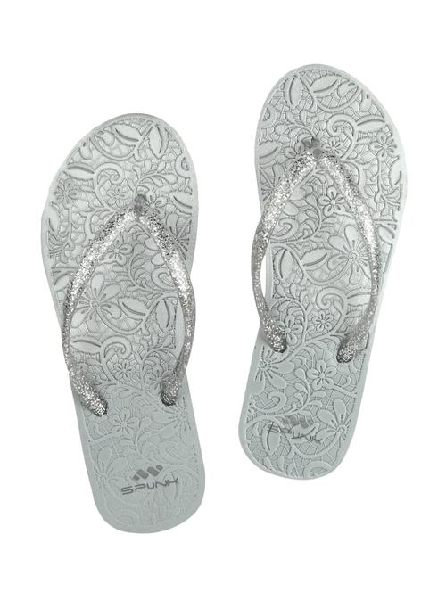 silver leatherette flip flops - 10711417 - Very Small Image - 1