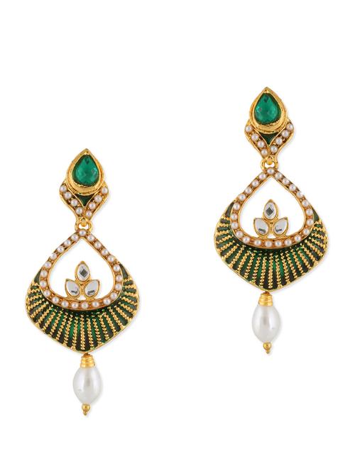 green metal alloy earring - 10711816 - Very Small Image - 1