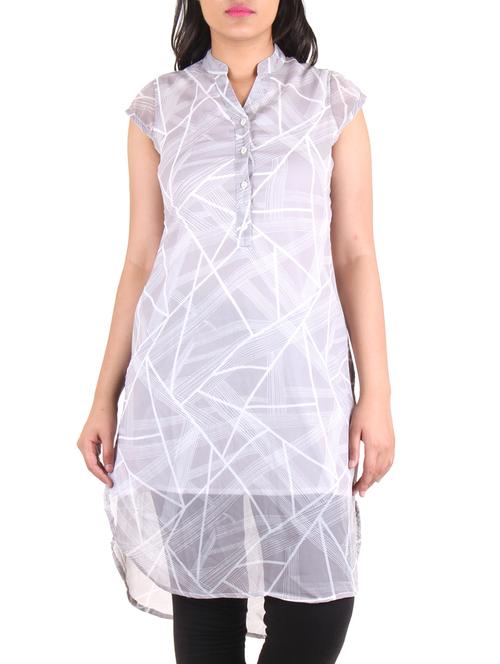 grey georgette kurta - 10713550 - Very Small Image - 1