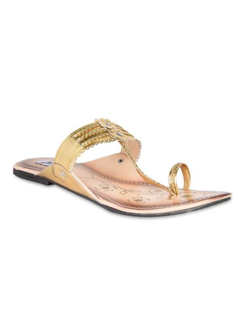 gold leatherette sandals - 10713651 - Very Small Image - 1