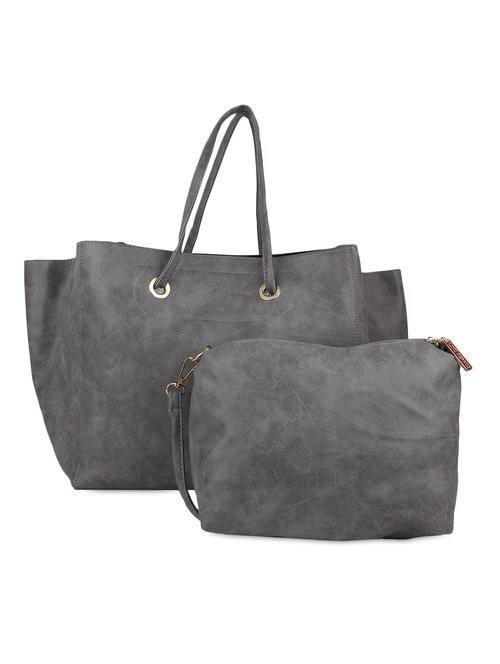 Magnetic Snap Closure Grey Hand Bag - 1071424 - Very Small Image - 1