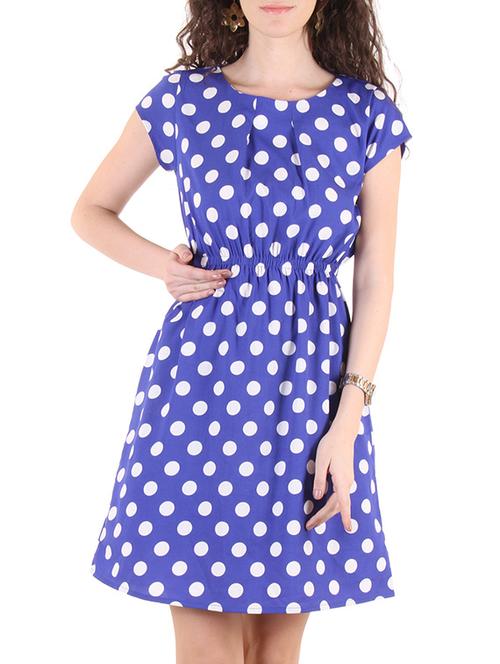 royal blue poly crepe dress - 10720032 - Very Small Image - 1