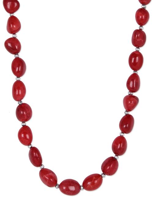 maroon stone embellished necklace - 1072019 - Very Small Image - 1