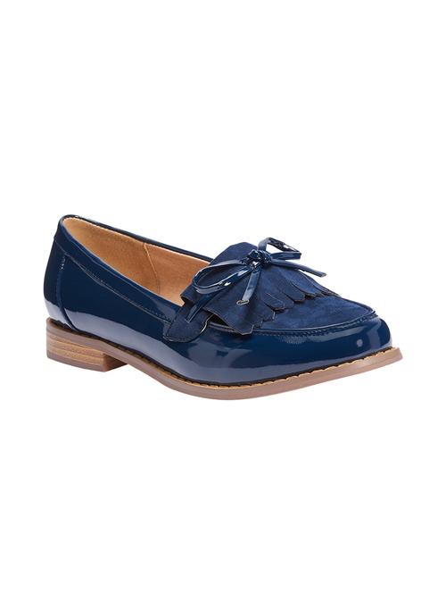 navy leatherette moccasins - 10722677 - Very Small Image - 1