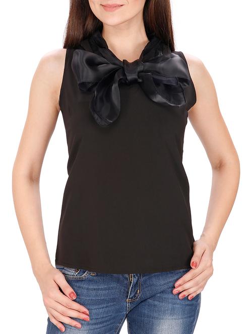 black crepe top - 10724362 - Very Small Image - 1