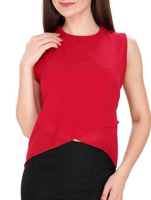 maroon georgette top - 10724384 - Very Small Image - 1