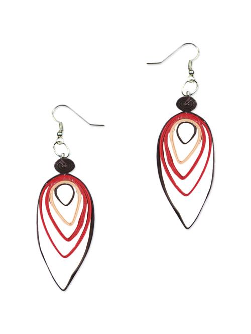 red , black non metal alloy earring - 10725418 - Very Small Image - 1