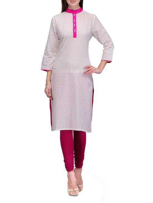 dobby weave cotton kurta - 1073142 - Very Small Image - 1