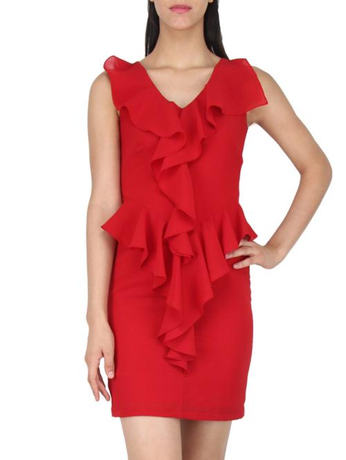 red polyester dress - 10733525 - Very Small Image - 1