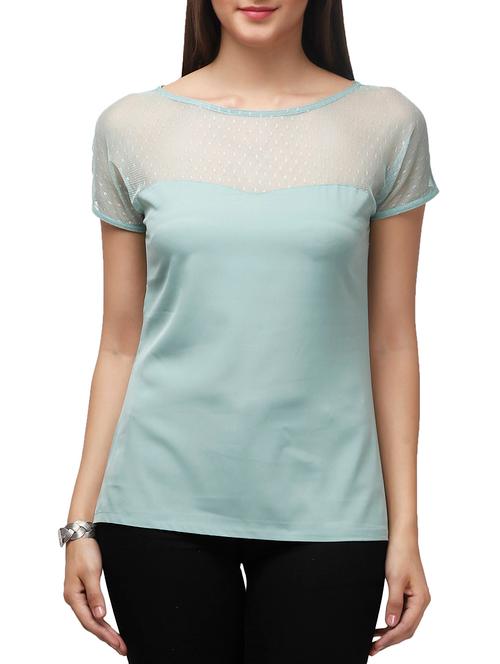 illusion neck pastel green top - 10734292 - Very Small Image - 1