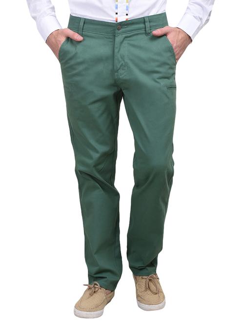 green cotton casual trousers - 10736847 - Very Small Image - 1