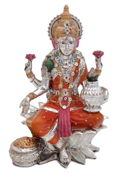 laxmi on lotus 7 inch idol murti statue for home and office - 10737053 - Very Small Image - 1