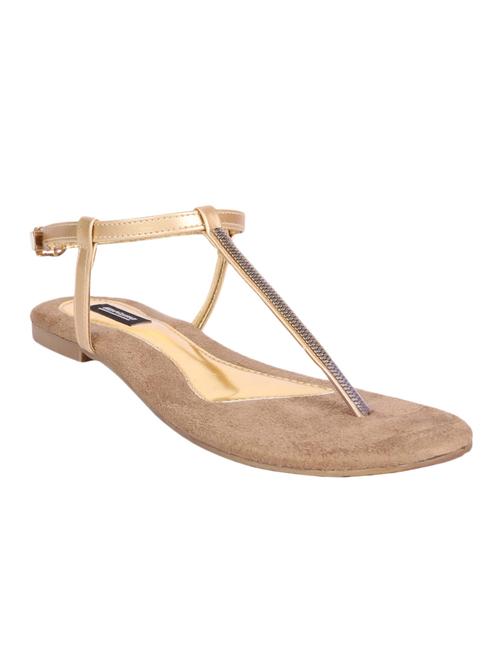 golden embellished toe separator flat sandals - 1074037 - Very Small Image - 1