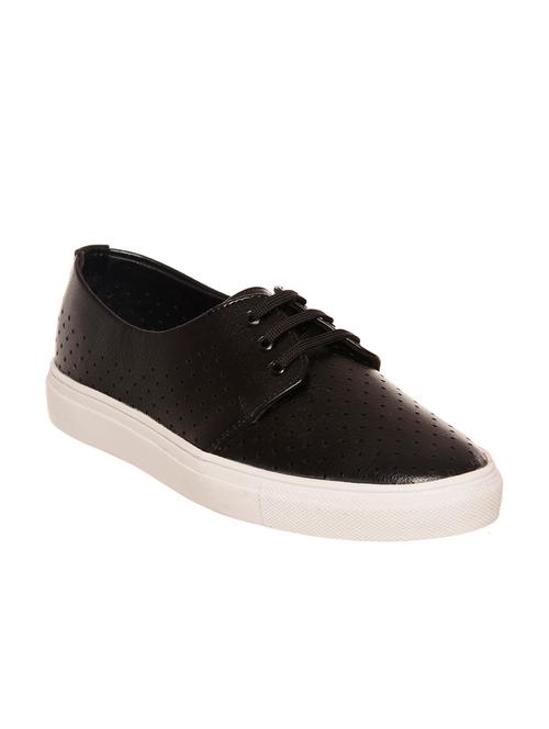 black leatherette plimsolls sneaker - 10743376 - Very Small Image - 1