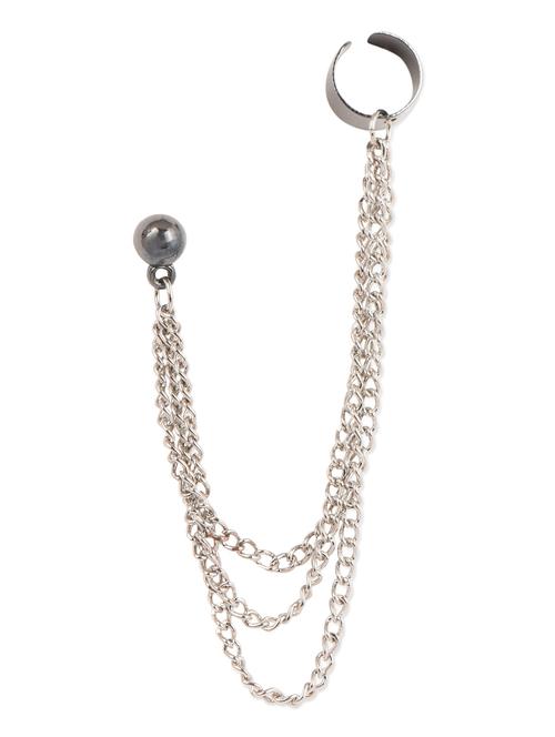 silver multilayered chain ear cuff - 1075038 - Very Small Image - 1