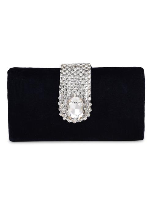 crystal embellished velvet clutch bag - 1075686 - Very Small Image - 1